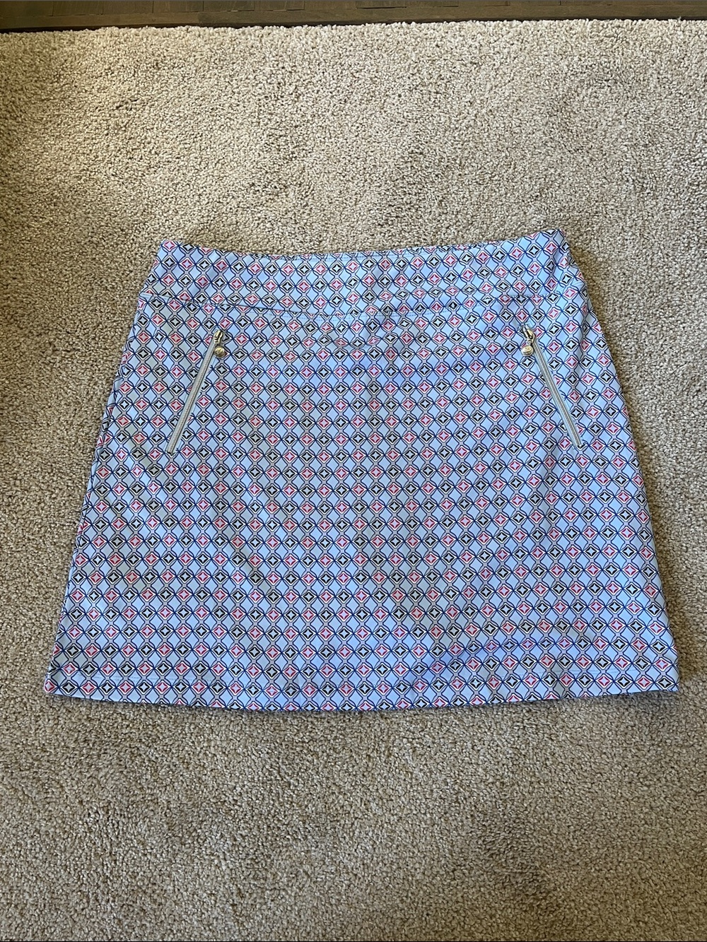 Daily Sports Geometric Print Golf Skort in Light Blue and Pink